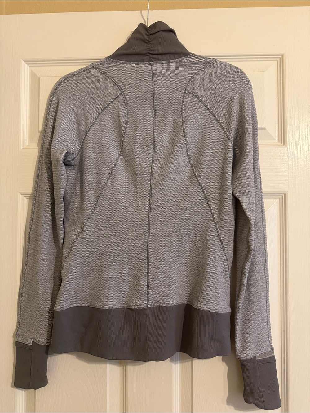 Lululemon Runderful 1/2 Zip Pullover Check Piqué White Heathered Slate Jacket - Picture 7 of 7